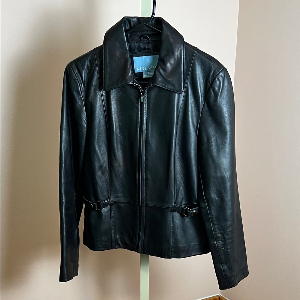Nine West Classic Black Leather Jacket